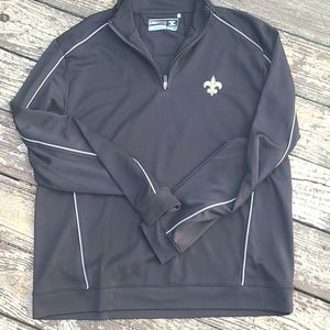 NFL SAINTS Cutter & Buck DryTec Quarter Zip New Orleans Saints Pullover Mens XXL